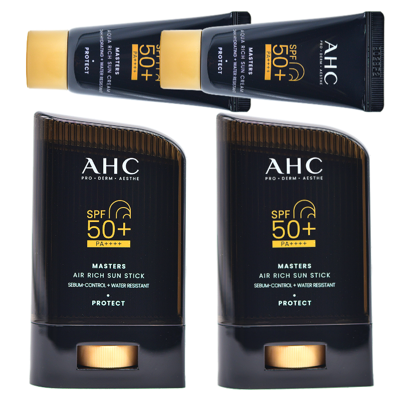 AHC Sun Stick SPF50+ PA++++ Korean Sunscreen Set 22g x2 + Mini Tube 10ml x2