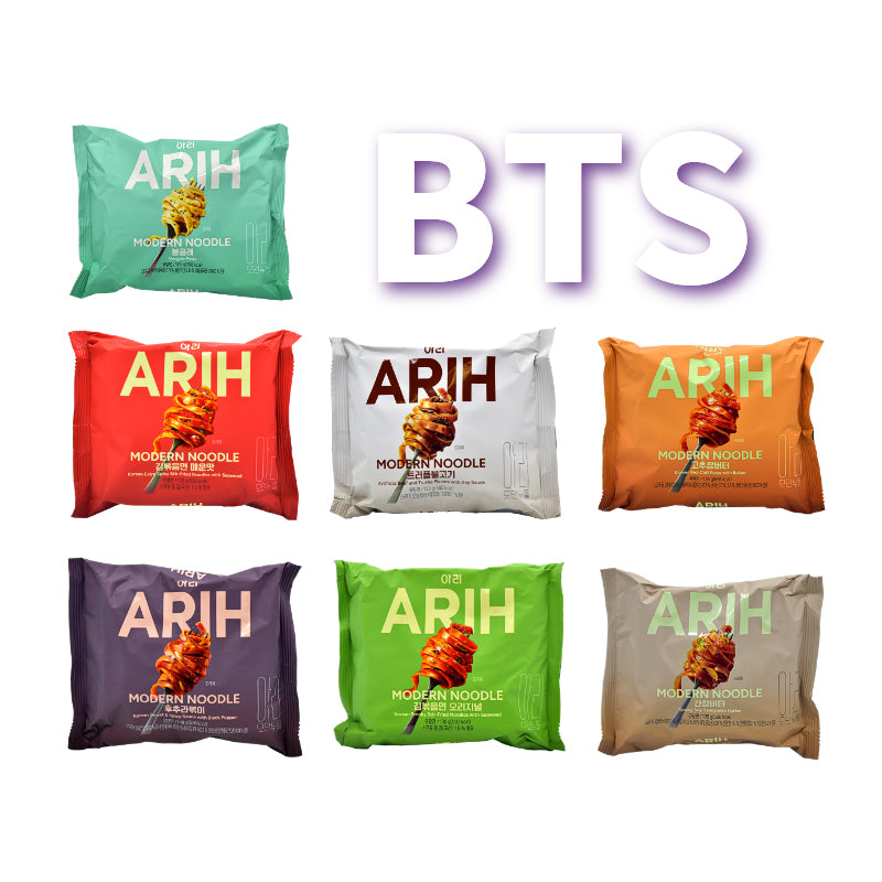 BTS x Paldo ARIH Modern Noodles 7 Flavor Variety Pack Korean Ramen Set