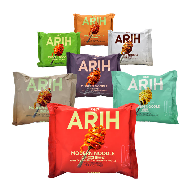 BTS x Paldo ARIH Modern Noodles 7 Flavor Variety Pack Korean Ramen Set