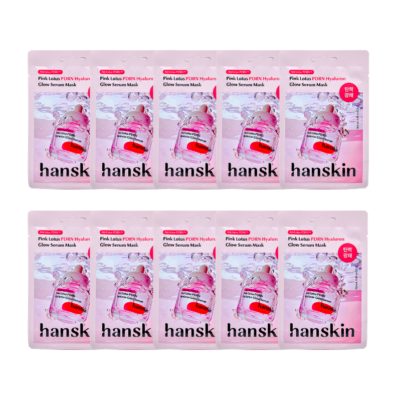 HANSKIN Pink Lotus PDRN Hyaluron Glow Serum Mask – 10 Sheets