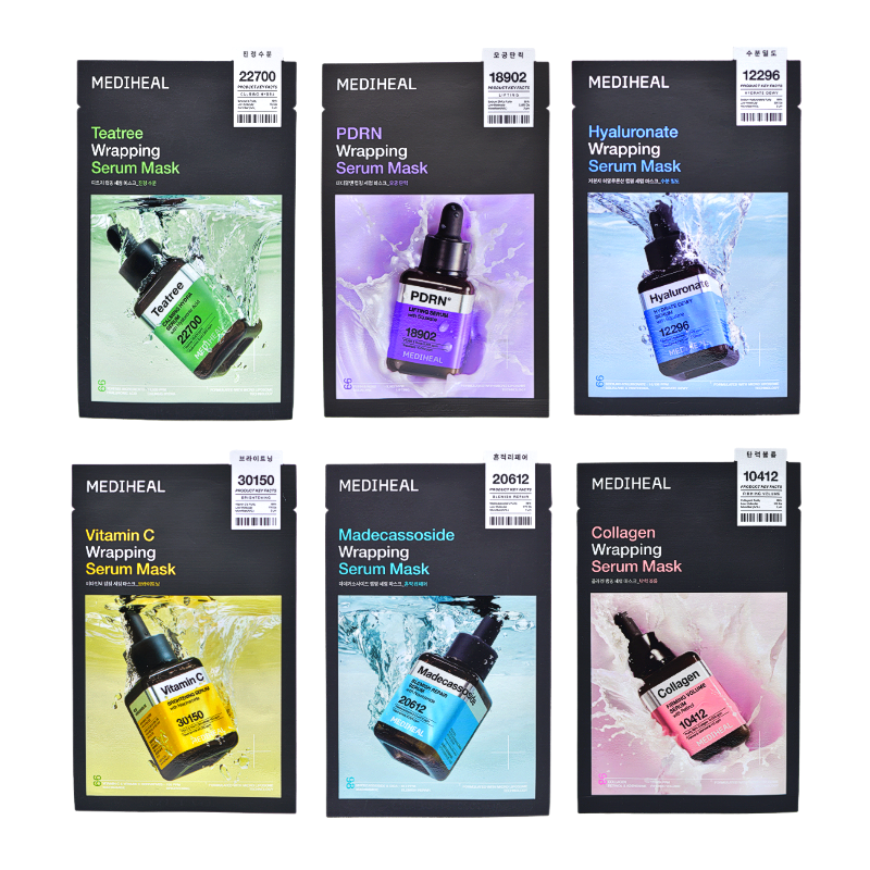 MEDIHEAL Wrapping Serum Mask 6 Types Set PDRN Collagen Korean Skincare