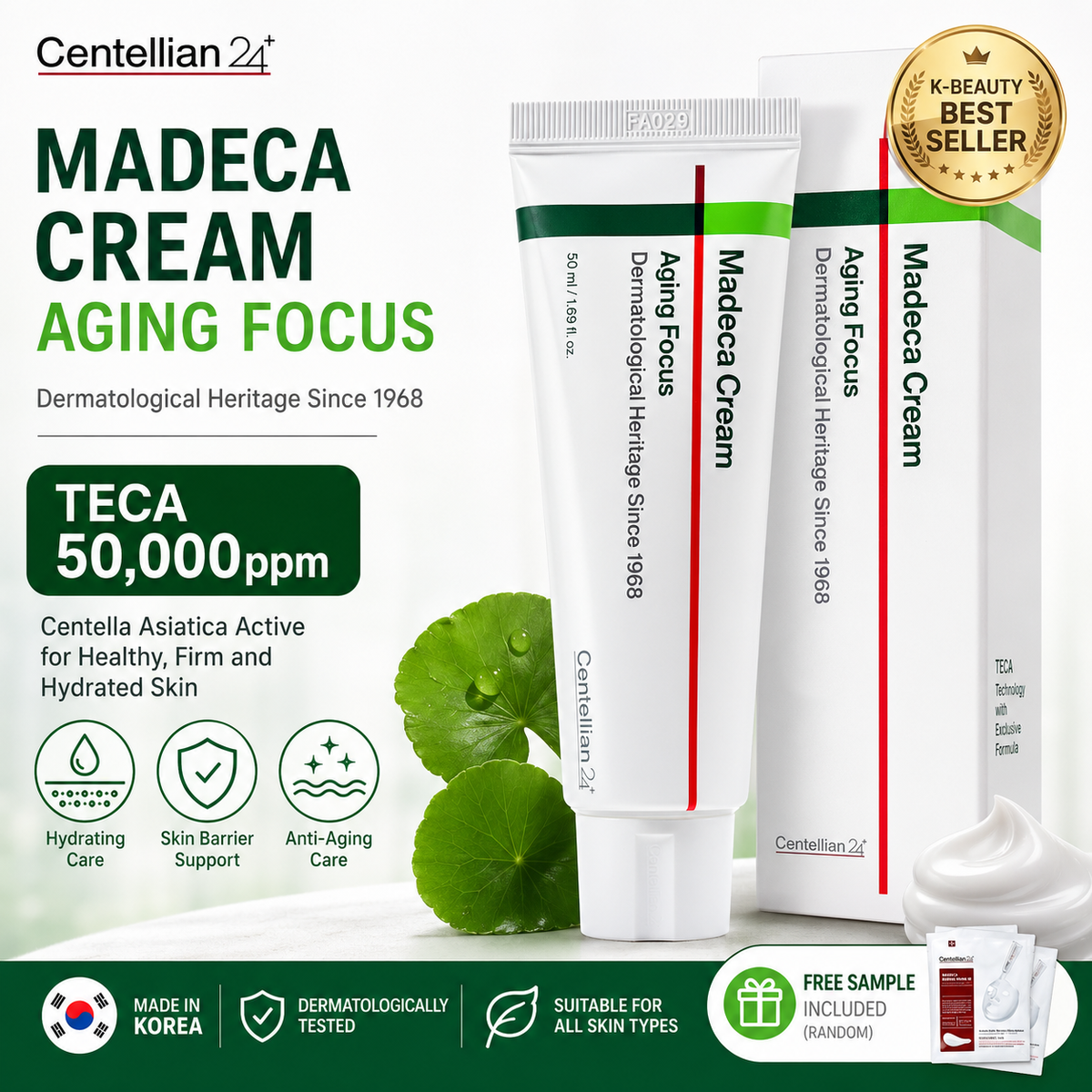 Centellian24 Madeca Cream Aging Focus 50ml TECA Anti Aging Moisturizer K-Beauty Korea